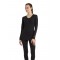 1257 Bayan Termal V-Yaka Uzun Kol T-Shirt 2.Seviye Siyah | nurkonicgiyim.com