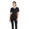 1263 Bayan Termal V-Yaka Kısa Kol T-Shirt 2.Seviye Siyah | nurkonicgiyim.com