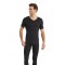 1263 Erkek Termal V-Yaka Kısa Kol T-Shirt 2.Seviye Siyah | nurkonicgiyim.com