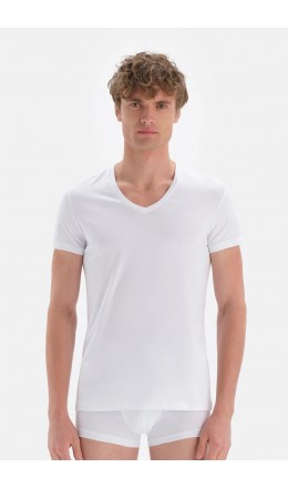 10430 Erkek 2'li Penye T-Shirt Beyaz | nurkonicgiyim.com