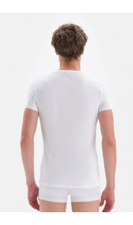 10430 Erkek 2'li Penye T-Shirt Beyaz | nurkonicgiyim.com