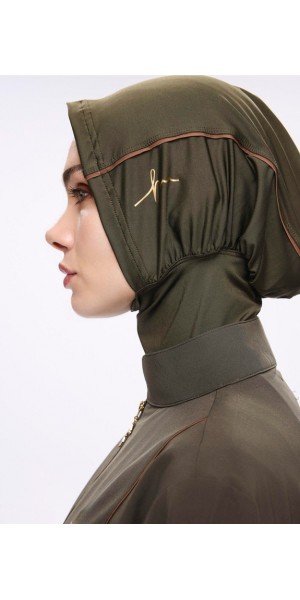 5017 Kemer Toka Detaylı Haki Tesettür Mayo Takımı nurkonicgiyim