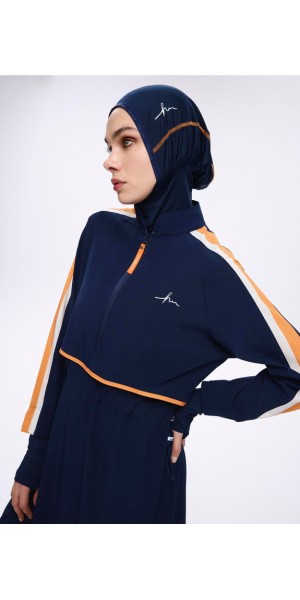 3125 Esila H-Per Turuncu Biyeli 6 Parça Tam Tesettür Mayo Takımı nurkonicgiyim