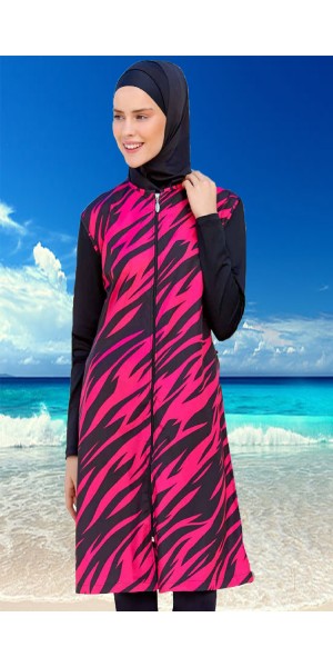 0314 Siyah Tam Kapalı Tesettür Mayo nurkonicgiyim